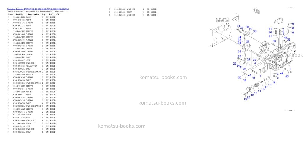 Komatsu dwt037-1b-e1 s/n 42001-up d31e-20 Parts catalog cover Page 2