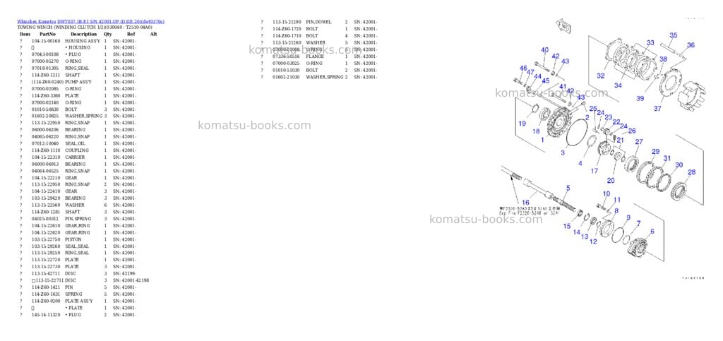 Komatsu dwt037-1b-e1 s/n 42001-up d31e-20 Parts catalog cover Page 3