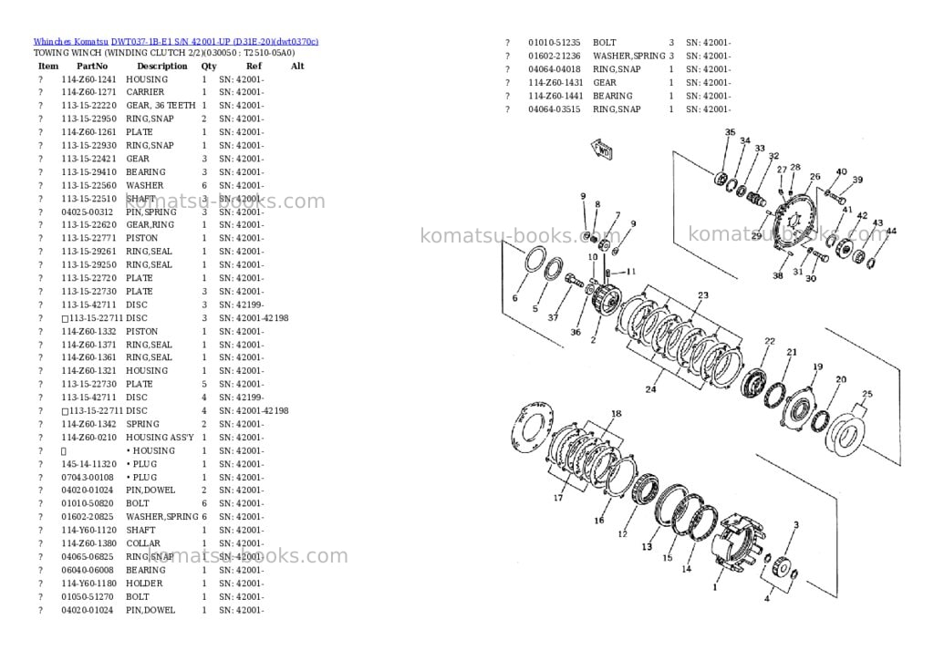 Komatsu dwt037-1b-e1 s/n 42001-up d31e-20 Parts catalog cover Page 4
