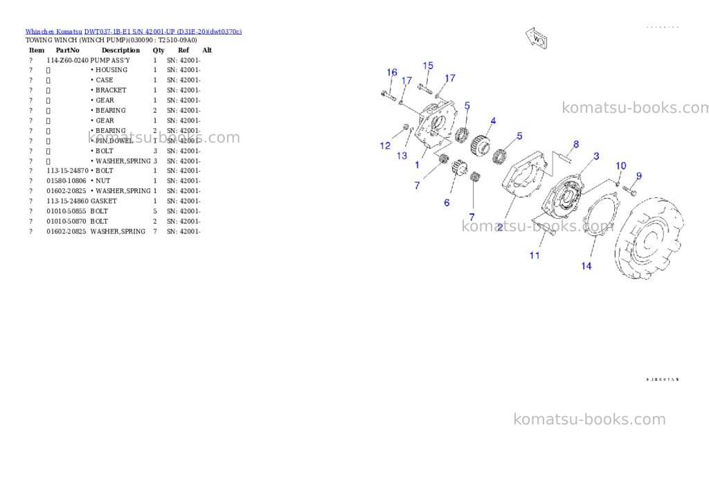 Komatsu dwt037-1b-e1 s/n 42001-up d31e-20 Parts catalog cover Page 8