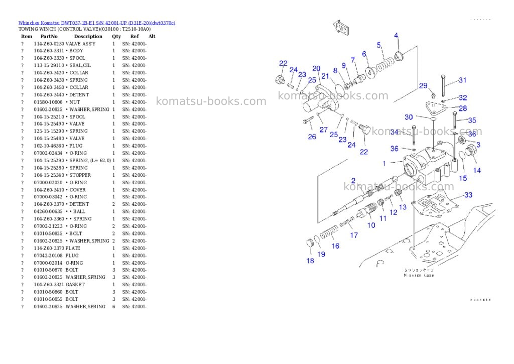 Komatsu dwt037-1b-e1 s/n 42001-up d31e-20 Parts catalog cover Page 9