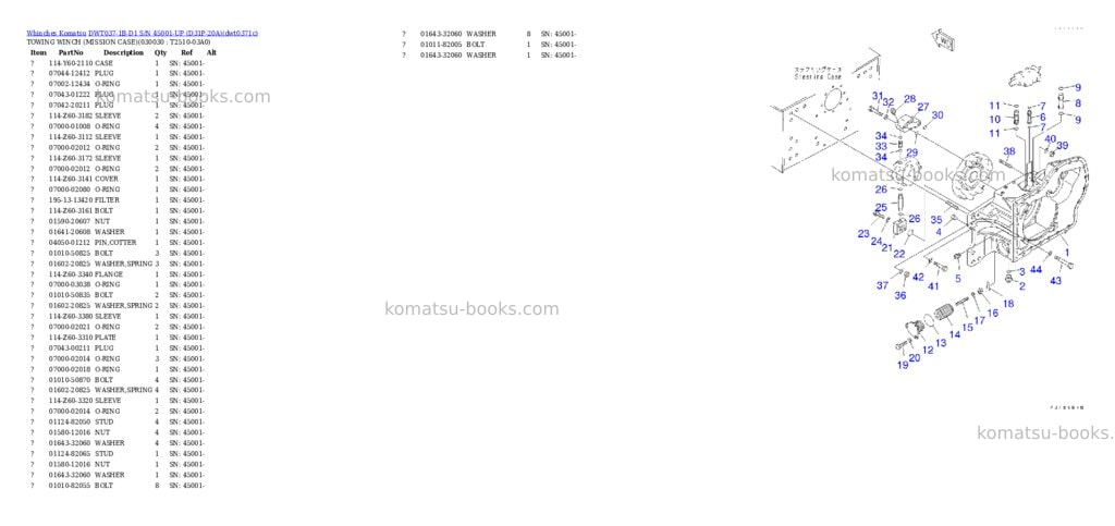 Komatsu dwt037-1b-d1 s/n 45001-up d31p-20a Parts catalog cover Page 2
