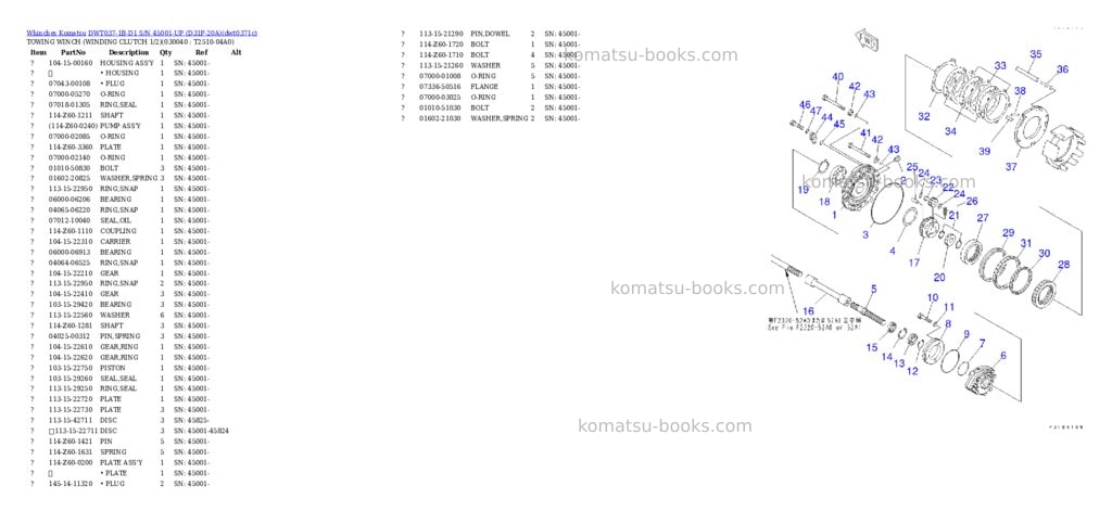 Komatsu dwt037-1b-d1 s/n 45001-up d31p-20a Parts catalog cover Page 3
