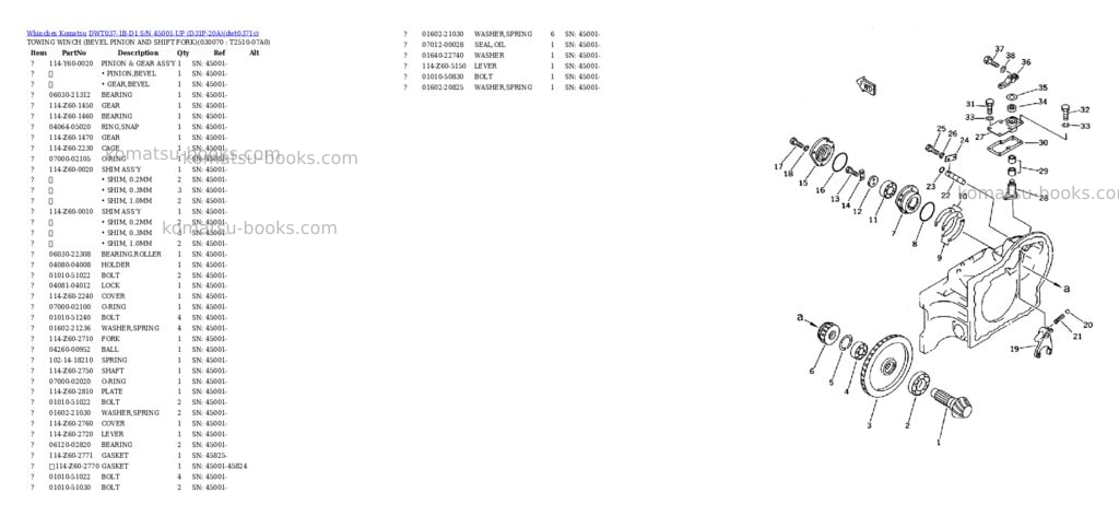 Komatsu dwt037-1b-d1 s/n 45001-up d31p-20a Parts catalog cover Page 6