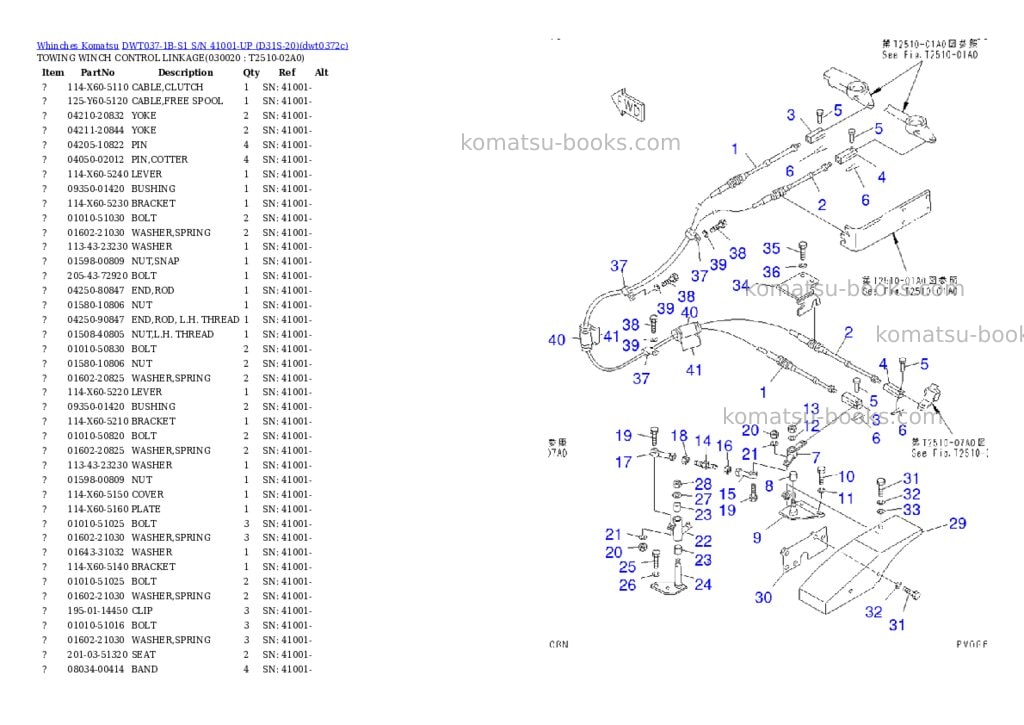 Komatsu dwt037-1b-s1 s/n 41001-up d31s-20 Parts catalog cover