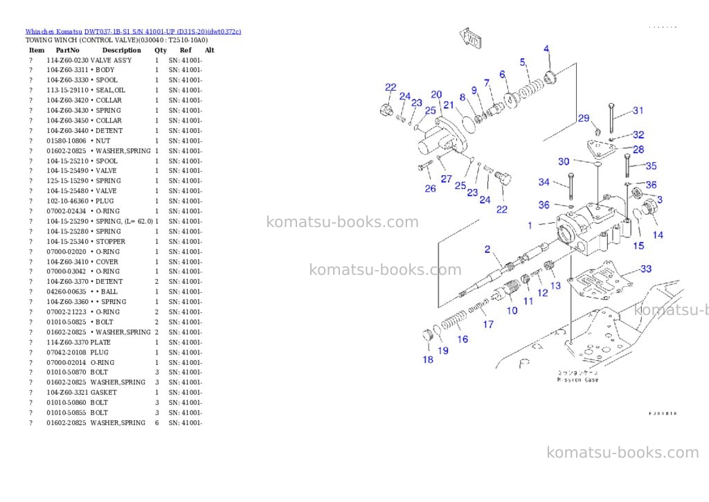 Komatsu dwt037-1b-s1 s/n 41001-up d31s-20 Parts catalog cover Page 3