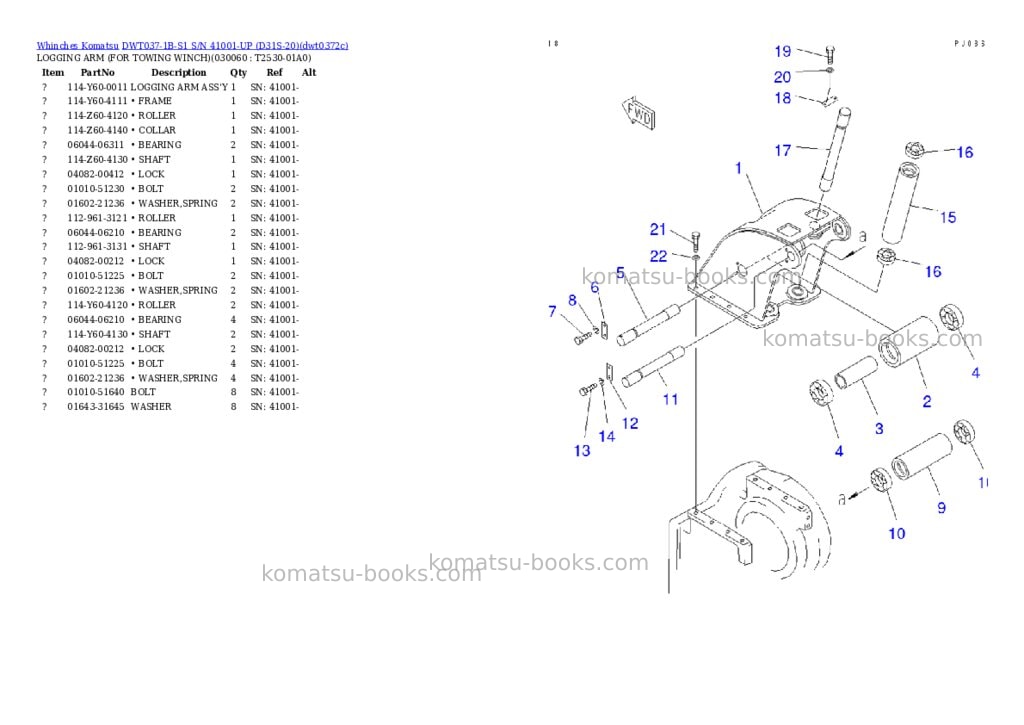 Komatsu dwt037-1b-s1 s/n 41001-up d31s-20 Parts catalog cover Page 5