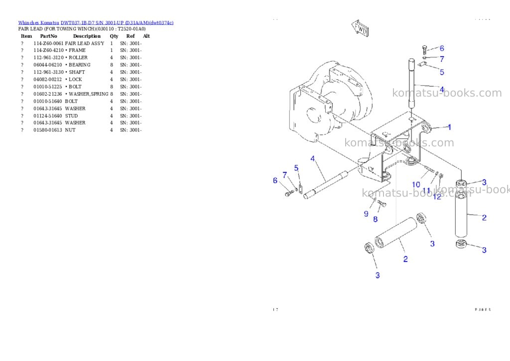 Komatsu dwt037-1b-d7 s/n 3001-up d31a/am Parts catalog cover Page 10 Komatsu dwt037-1b-d7 s/n 3001-up d31a/am Parts catalog cover Page 10