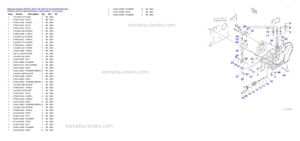 Komatsu dwt037-1b-d7 s/n 3001-up d31a/am Parts catalog cover Page 2 Komatsu dwt037-1b-d7 s/n 3001-up d31a/am Parts catalog cover Page 2