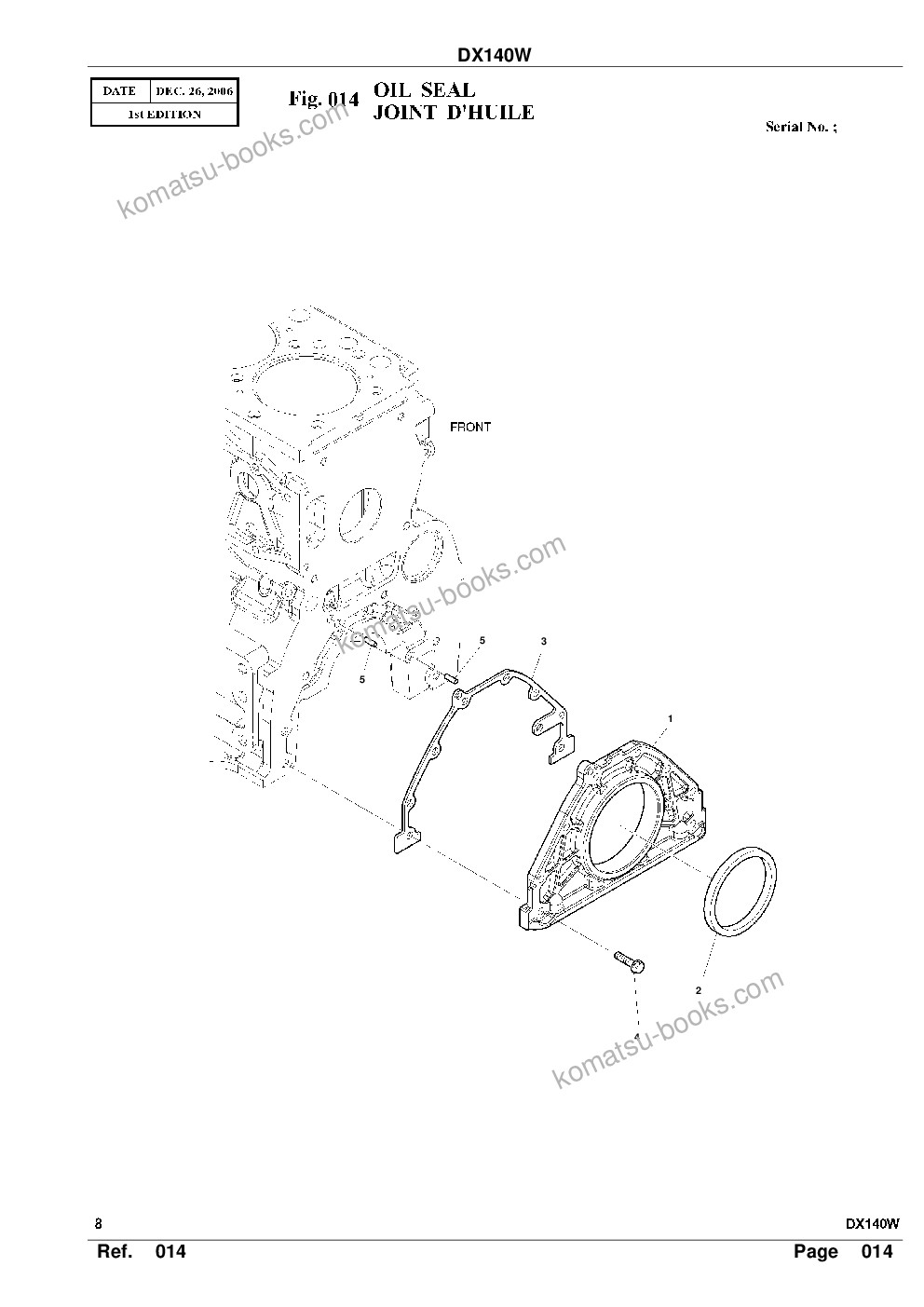 Komatsu DX140W Parts catalog cover Page 10 Komatsu DX140W Parts catalog cover Page 10