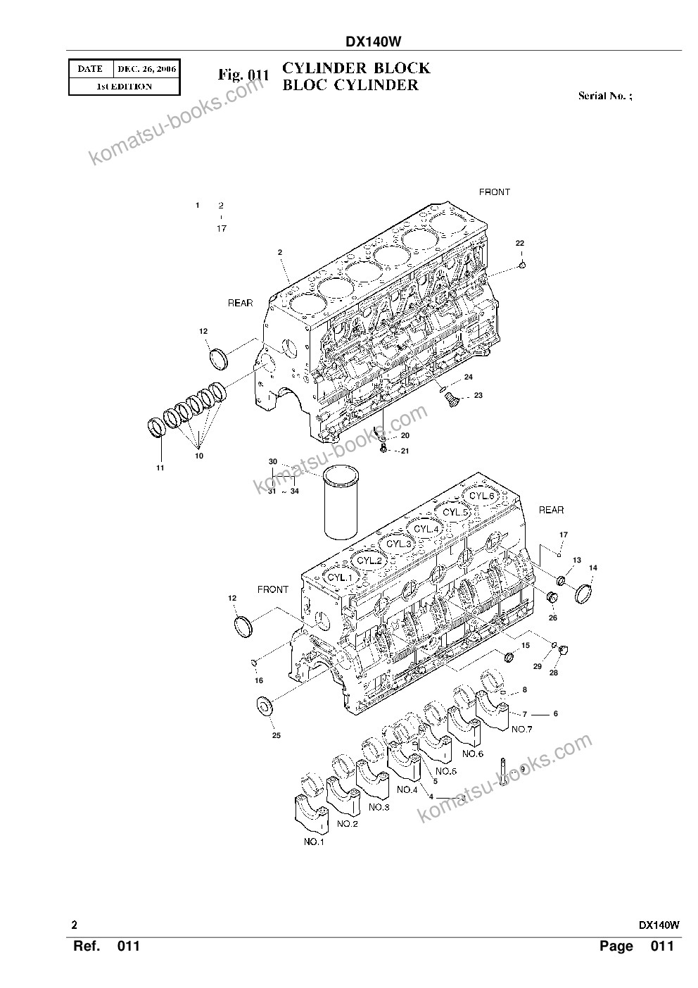 Komatsu DX140W Parts catalog cover Page 4 Komatsu DX140W Parts catalog cover Page 4