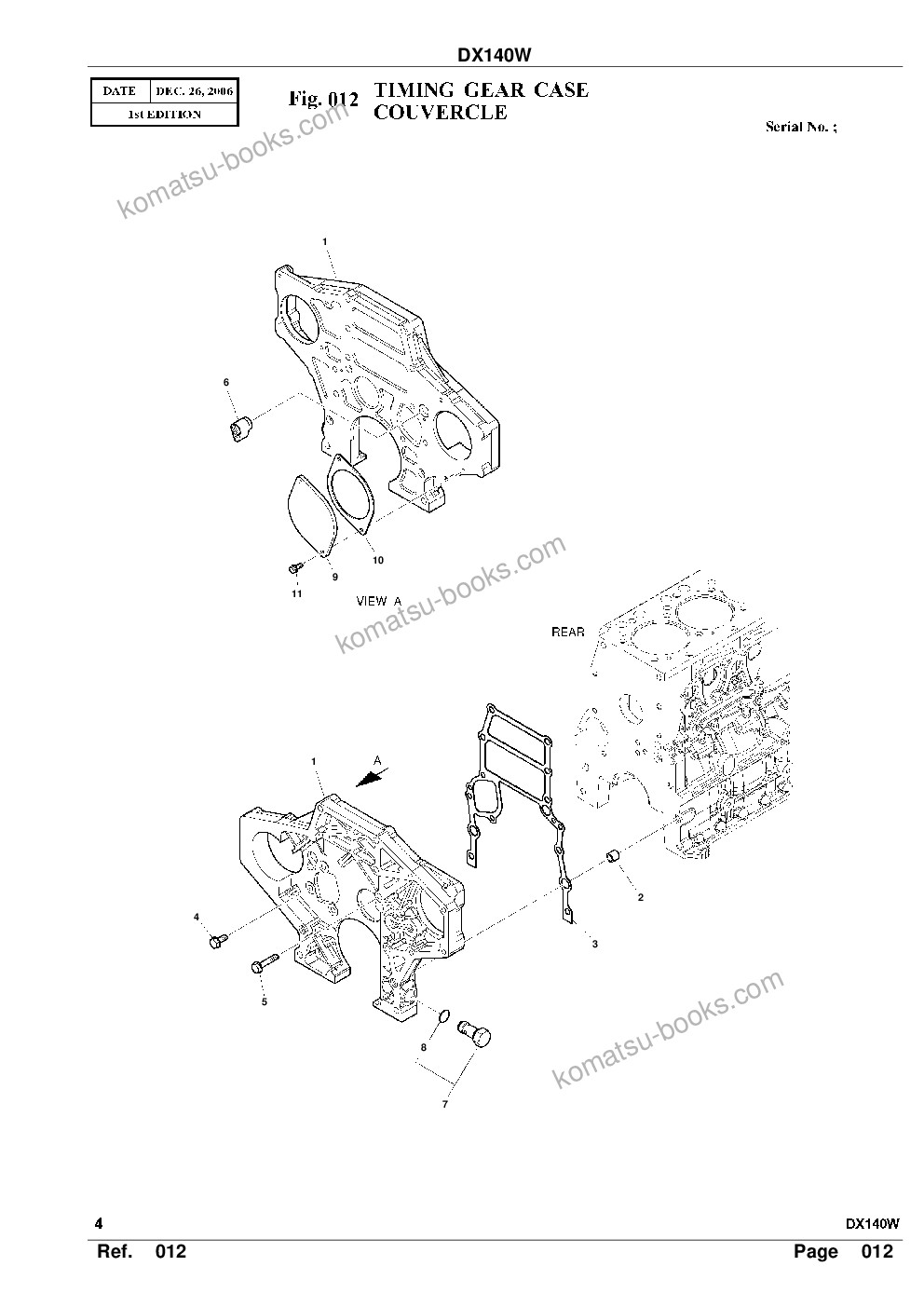 Komatsu DX140W Parts catalog cover Page 6 Komatsu DX140W Parts catalog cover Page 6