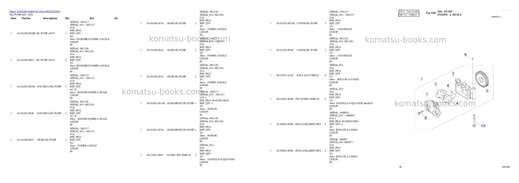 Komatsu DX210W Parts catalog cover Page 10 Komatsu DX210W Parts catalog cover Page 10