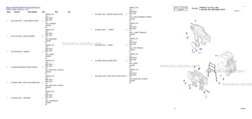 Komatsu DX225LC Parts catalog cover Page 2