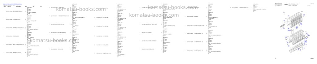 Komatsu DX225NLC Parts catalog cover