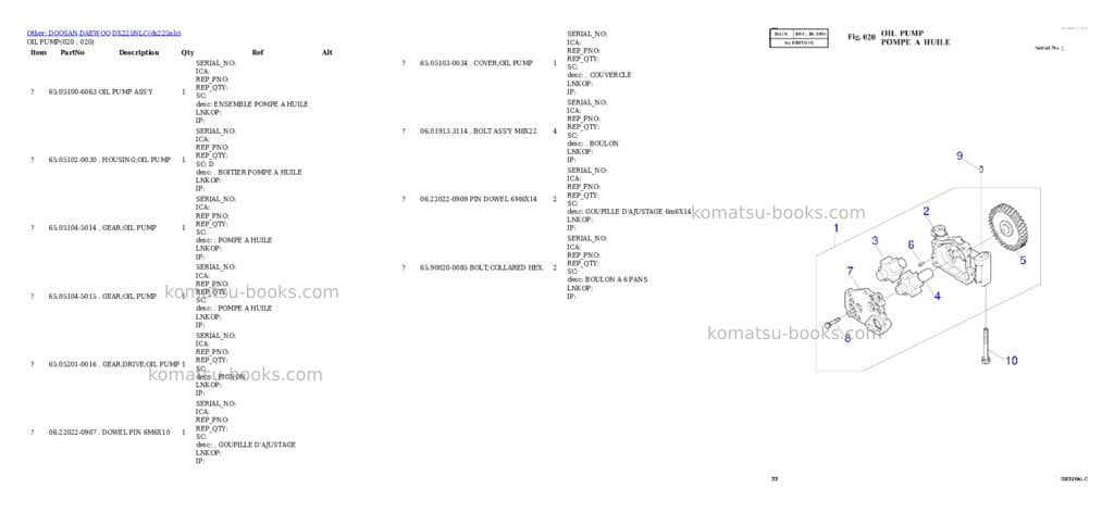 Komatsu DX225NLC Parts catalog cover Page 10