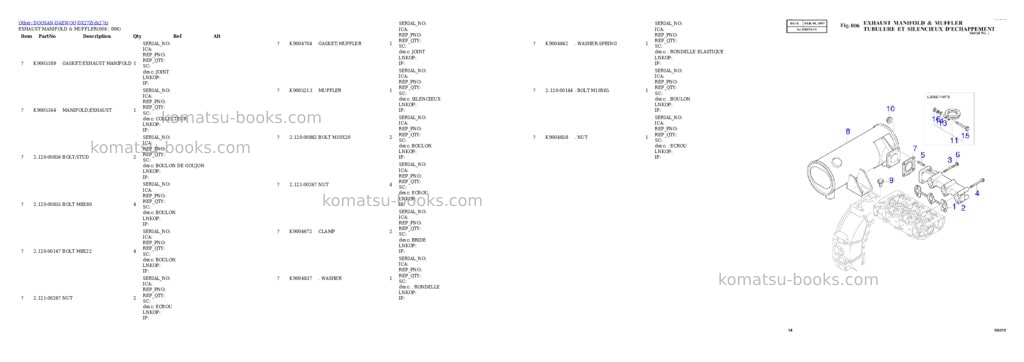 Komatsu DX27Z Parts catalog cover Page 6 Komatsu DX27Z Parts catalog cover Page 6