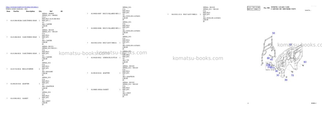 Komatsu DX300LC Parts catalog cover Page 2 Komatsu DX300LC Parts catalog cover Page 2
