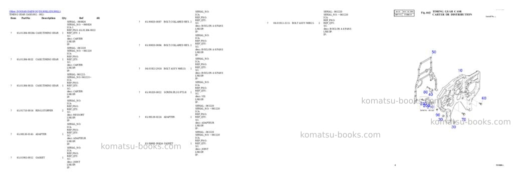Komatsu DX300LL Parts catalog cover Page 2 Komatsu DX300LL Parts catalog cover Page 2
