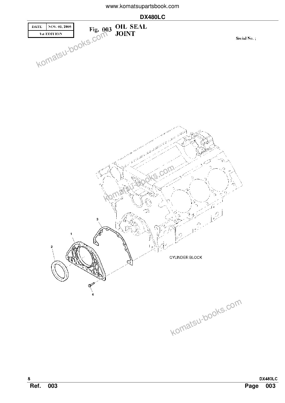 Komatsu DX480LC Parts catalog cover Page 9 Komatsu DX480LC Parts catalog cover Page 9