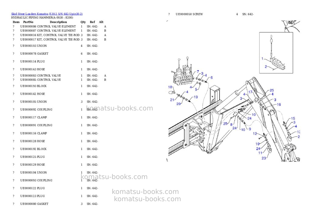 Komatsu e30-2 s/n 642-up Parts catalog cover Page 2