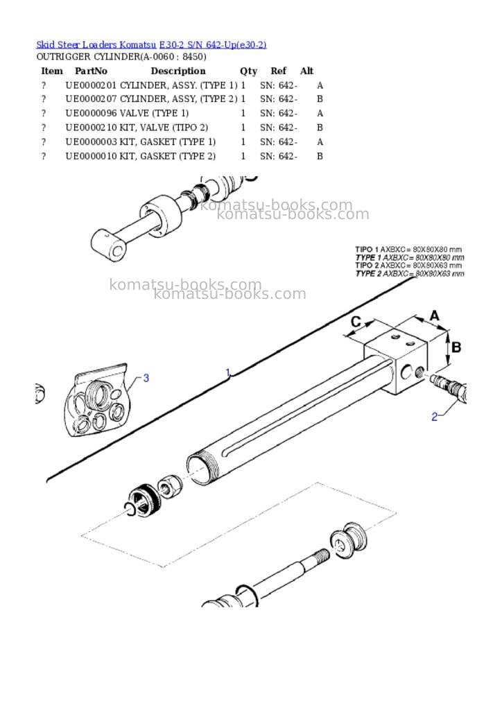 Komatsu e30-2 s/n 642-up Parts catalog cover Page 5