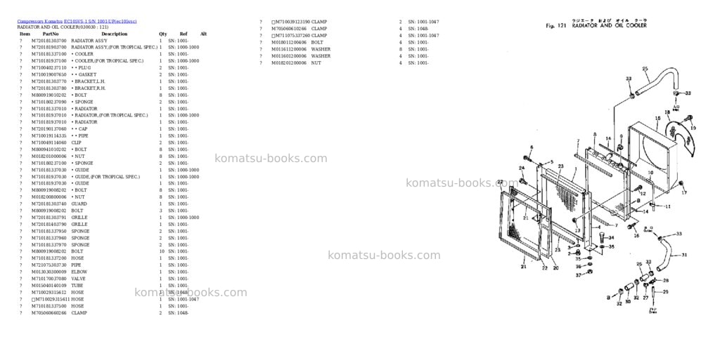 Komatsu ec105vs-1 s/n 1001-up Parts catalog cover Page 2 Komatsu ec105vs-1 s/n 1001-up Parts catalog cover Page 2