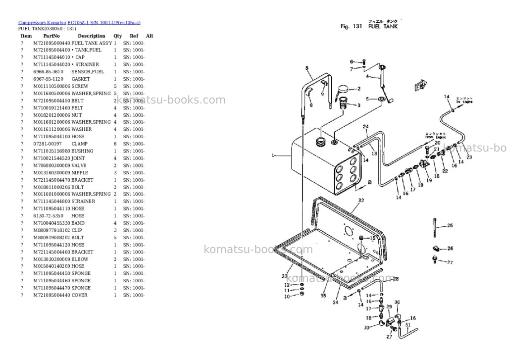 Komatsu ec105z-1 s/n 1001-up Parts catalog cover Page 4 Komatsu ec105z-1 s/n 1001-up Parts catalog cover Page 4