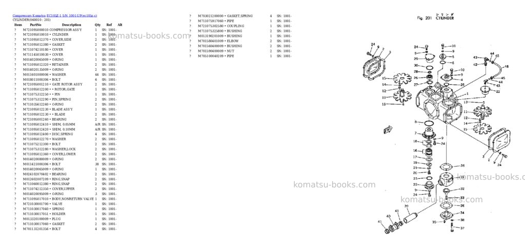 Komatsu ec105z-1 s/n 1001-up Parts catalog cover Page 8 Komatsu ec105z-1 s/n 1001-up Parts catalog cover Page 8