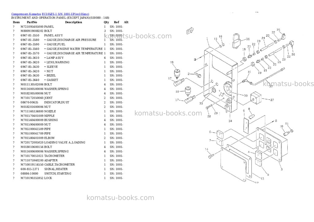 Komatsu ec105zs-1 s/n 1001-up Parts catalog cover Page 7