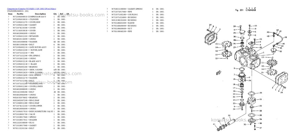 Komatsu ec105zs-1 s/n 1001-up Parts catalog cover Page 9
