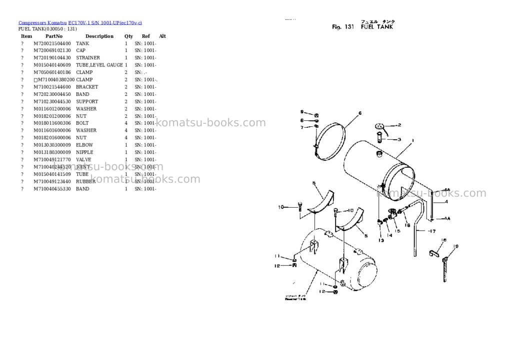 Komatsu ec170v-1 s/n 1001-up Parts catalog cover Page 4