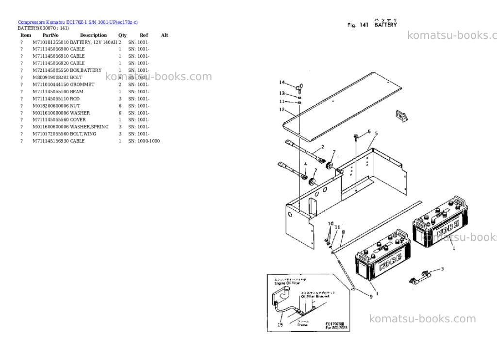 Komatsu ec170z-1 s/n 1001-up Parts catalog cover Page 6