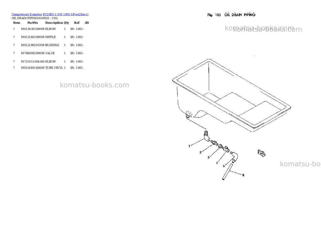 Komatsu ec20zs-1 s/n 1001-up chassis only Parts catalog cover