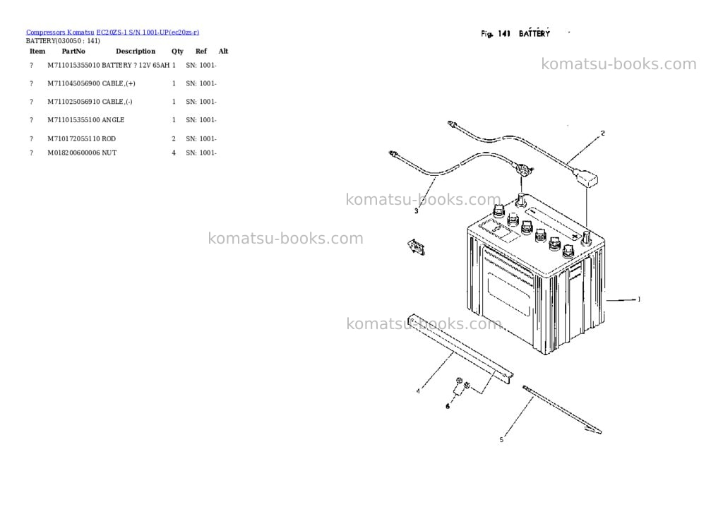 Komatsu ec20zs-1 s/n 1001-up chassis only Parts catalog cover Page 4