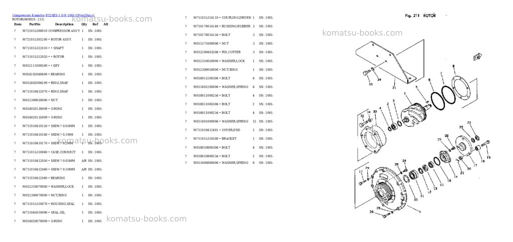 Komatsu ec20zs-1 s/n 1001-up chassis only Parts catalog cover Page 8