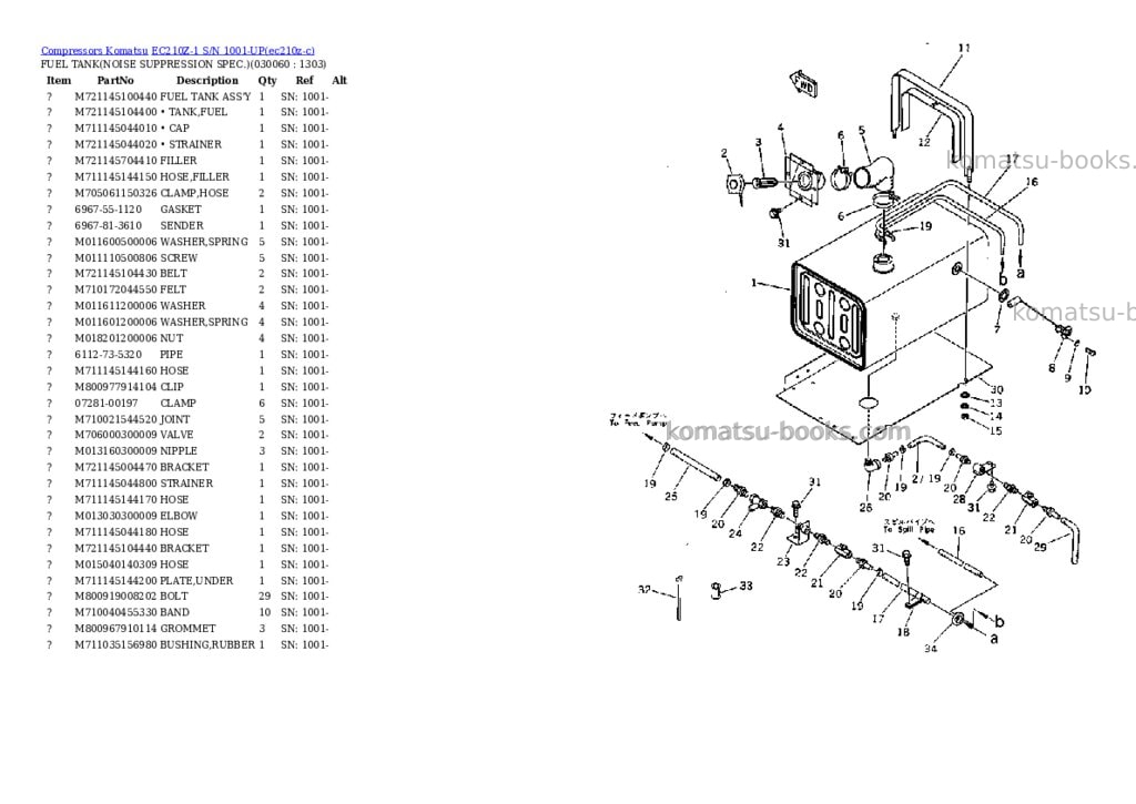 Komatsu ec210z-1 s/n 1001-up Parts catalog cover Page 5