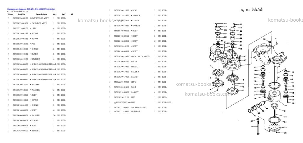 Komatsu ec25z-1 s/n 1001-up Parts catalog cover Page 6
