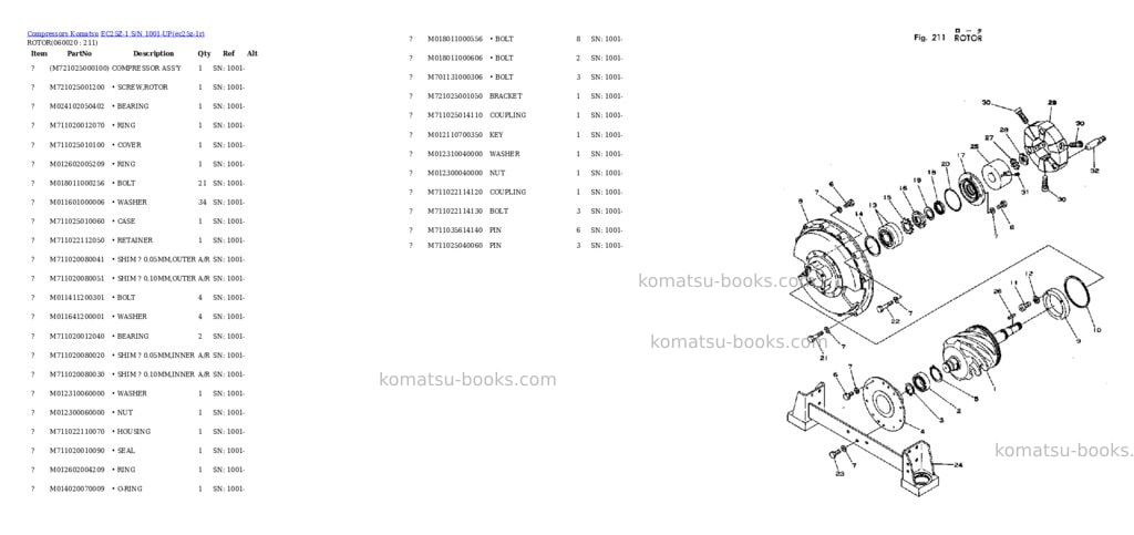 Komatsu ec25z-1 s/n 1001-up Parts catalog cover Page 7