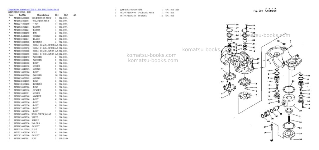 Komatsu EC25ZS-1 S/N 1001-UP Parts catalog cover Page 6 Komatsu EC25ZS-1 S/N 1001-UP Parts catalog cover Page 6