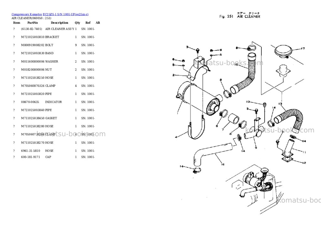 Komatsu ec25zs-1 s/n 1001-up Parts catalog cover Page 10 Komatsu ec25zs-1 s/n 1001-up Parts catalog cover Page 10