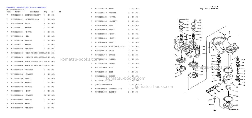 Komatsu ec25zs-1 s/n 1001-up Parts catalog cover Page 6 Komatsu ec25zs-1 s/n 1001-up Parts catalog cover Page 6