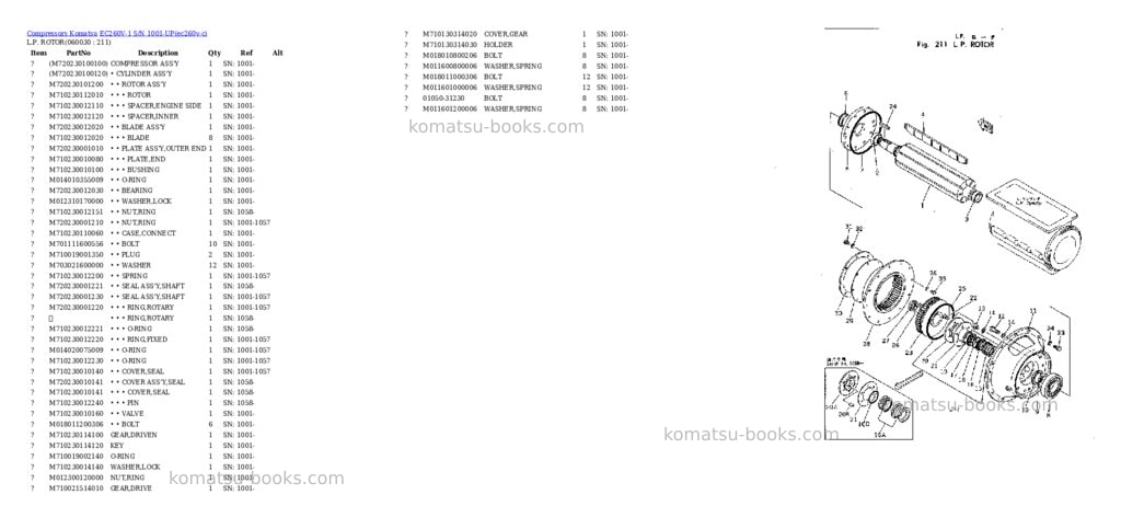 Komatsu ec260v-1 s/n 1001-up Parts catalog cover Page 10 Komatsu ec260v-1 s/n 1001-up Parts catalog cover Page 10