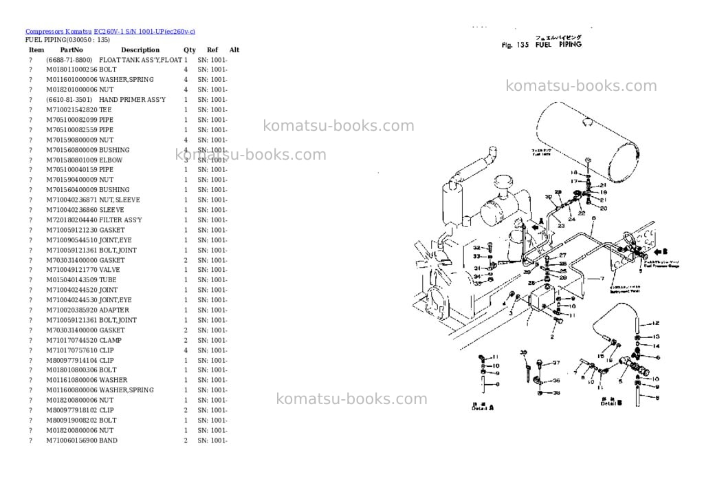 Komatsu ec260v-1 s/n 1001-up Parts catalog cover Page 4 Komatsu ec260v-1 s/n 1001-up Parts catalog cover Page 4