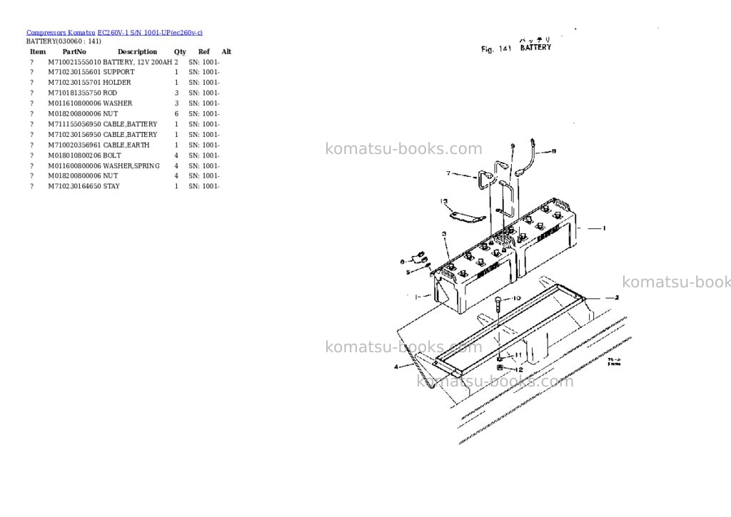 Komatsu ec260v-1 s/n 1001-up Parts catalog cover Page 5 Komatsu ec260v-1 s/n 1001-up Parts catalog cover Page 5