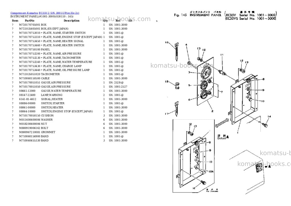 Komatsu ec35v-2 s/n 3001-up Parts catalog cover Page 10 Komatsu ec35v-2 s/n 3001-up Parts catalog cover Page 10