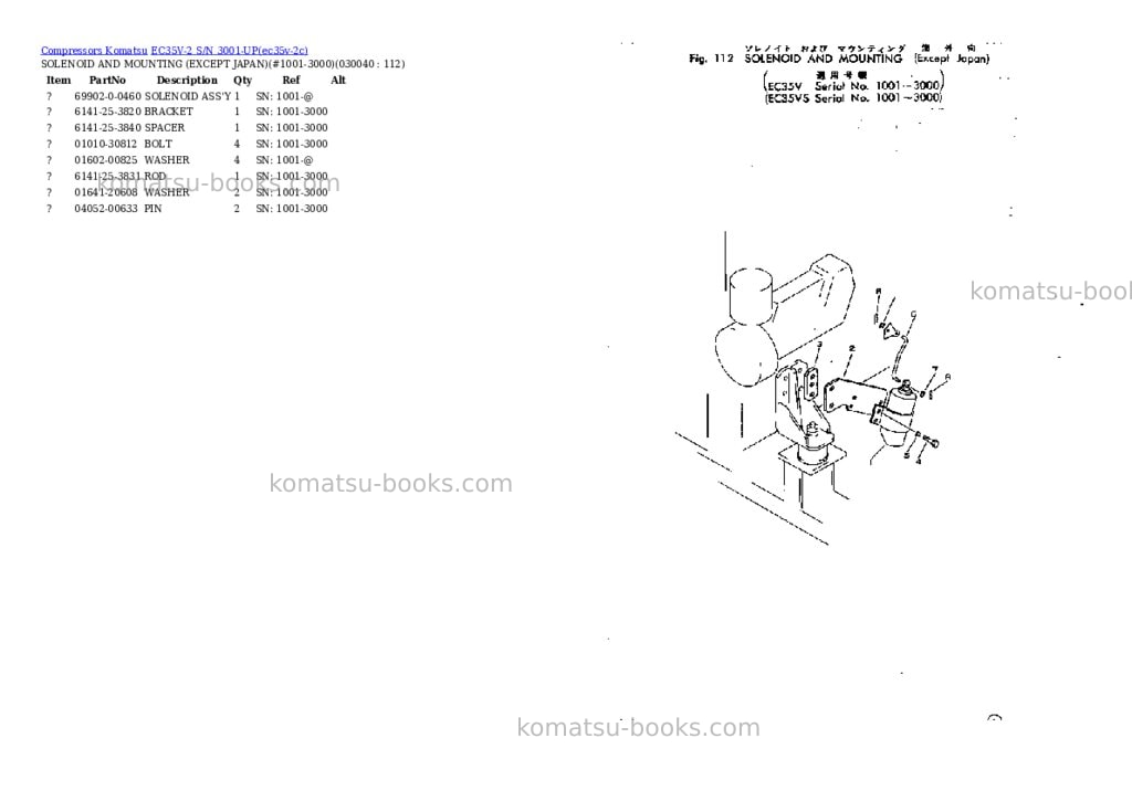 Komatsu ec35v-2 s/n 3001-up Parts catalog cover Page 3 Komatsu ec35v-2 s/n 3001-up Parts catalog cover Page 3