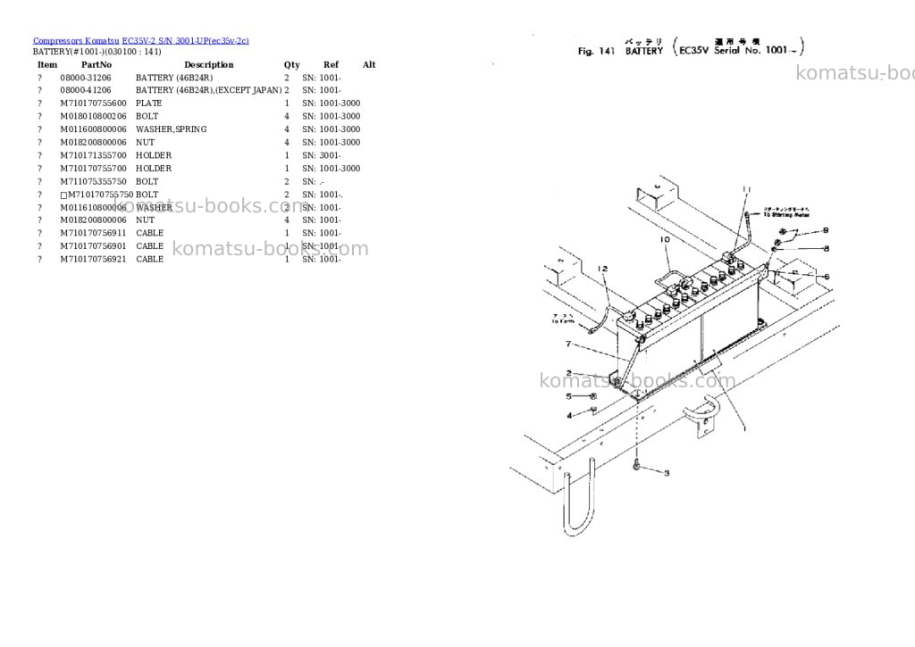 Komatsu ec35v-2 s/n 3001-up Parts catalog cover Page 9 Komatsu ec35v-2 s/n 3001-up Parts catalog cover Page 9