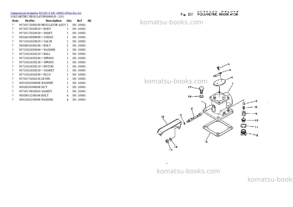 Komatsu ec35v-3 s/n 10001-up Parts catalog cover Page 10