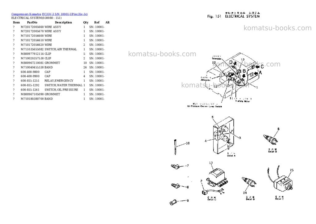 Komatsu ec35v-3 s/n 10001-up Parts catalog cover Page 7